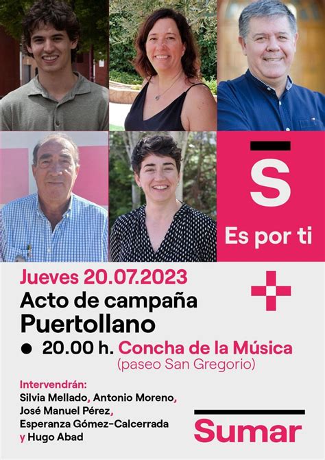 Sumar Organiza Este Jueves Un Acto De Campa A En Puertollano Con Sus