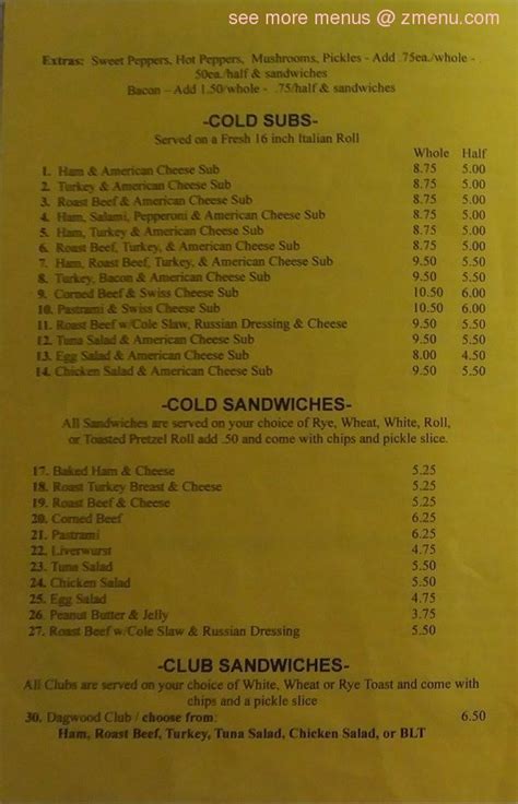 Online Menu of Dagwoods Deli Restaurant, Kingston, Pennsylvania, 18704 ...