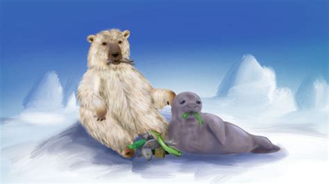 Polar bear and seal by istormen on DeviantArt