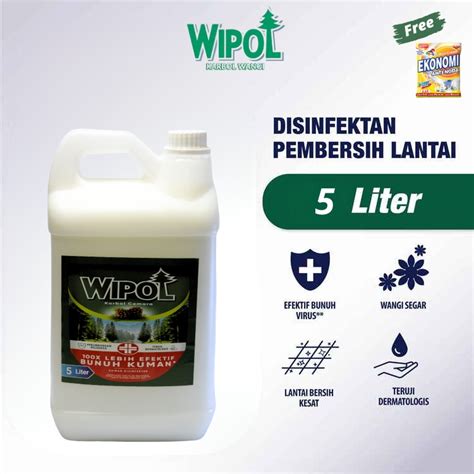 Jual Wipol Professional Disinfektan Bkc Pembersih Lantai Karbol Cemara