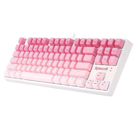REDRAGON DAKSA K W TKL MECHANICAL GAMING KEYBOARD WHITE PINK ICE BLUE BACKLIGHT HOT