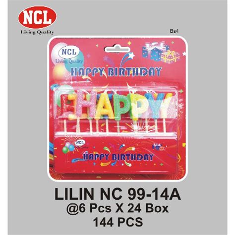 Jual Ncl Lilin Ulang Tahun Huruf Happy Birthday Hbd Emas Bintang Balon