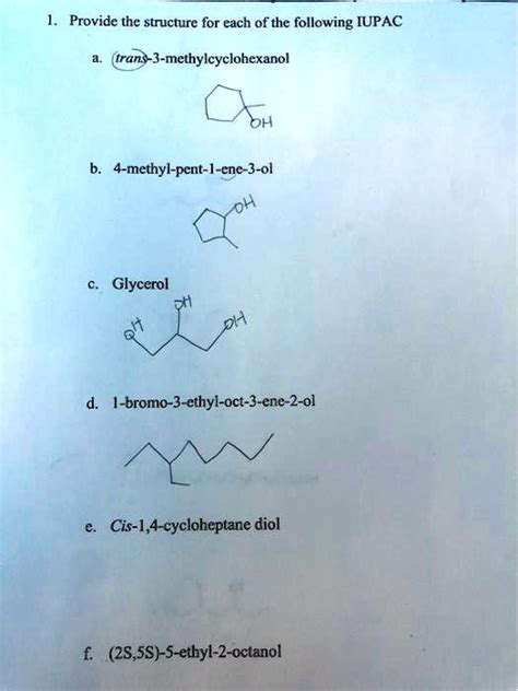 Solved Provide The Structure For Each Of The Following Iupac Trans 3