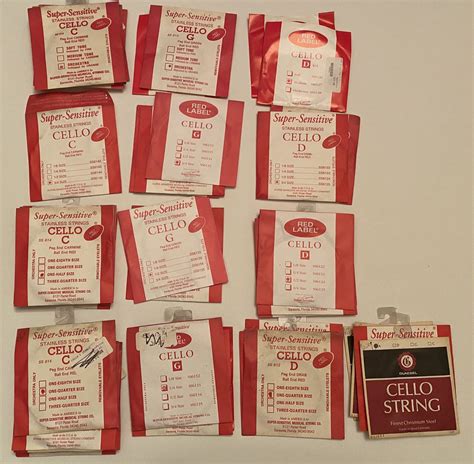 Lot of 44 Cello Strings – The Brass and Woodwind Shop – Burnt Hills, NY