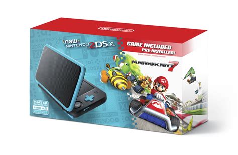 Nintendo 2DS XL System W Mario Kart 7 Pre Installed Black Turquoise