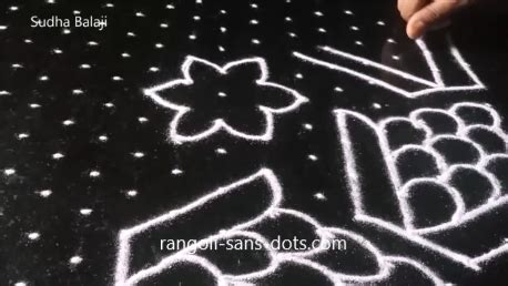 15 To 8 Interlaced Dots Kolam Rangoli