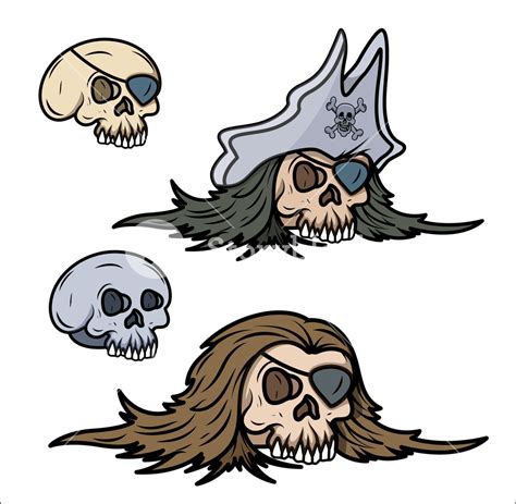 Pirate Captain Skull Vector Cartoon Illustration Royalty Free Stock