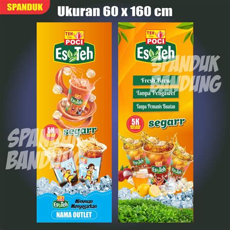 Spanduk Banner Es Teh Poci Viral Ukuran X Stand Banner Lazada The