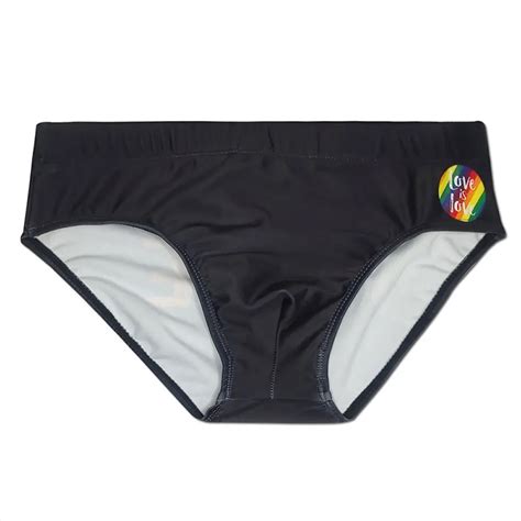 Gay Swim Briefs Lgbtq Pride Pushup Pad Black Swim Briefs