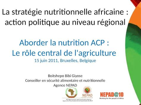 PPT La stratégie nutritionnelle africaine action politique au