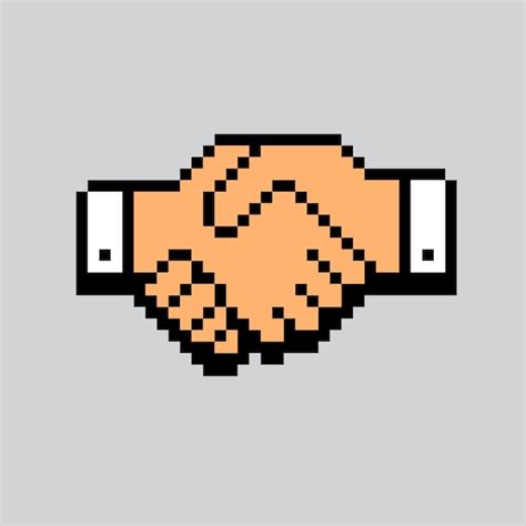 Ilustra O De Arte De Pixel Handshake Pixelated Handshake Ilustra O Do