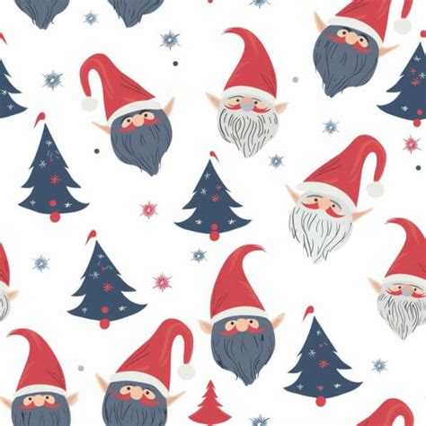 Descarga Patrón de gnomos festivos y árboles de Navidad Patterns En