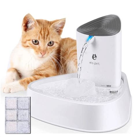 Els Pet Cat Water Fountain With Led 50oz15l Automatic Pet Water