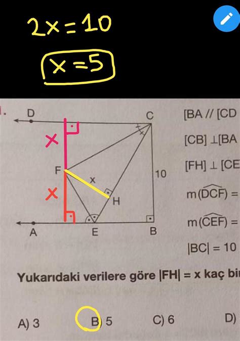 Geometri Sorusu L Tfen A Klayarak Z N Eodev