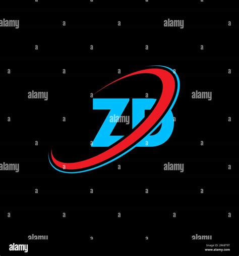 Zd Z D Letter Logo Design Initial Letter Zd Linked Circle Uppercase Monogram Logo Red And Blue