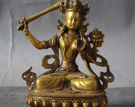 6 el Tíbet Budismo Bronce Dorado Manjushri Bodhisattva kwan yin Tara