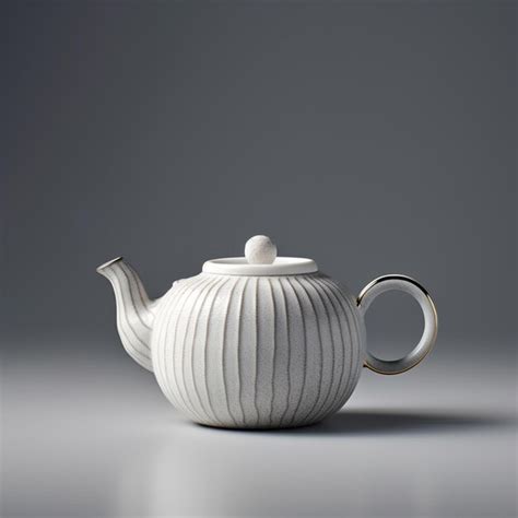 Premium Ai Image There Is A White Teapot With A Lid On A Table
