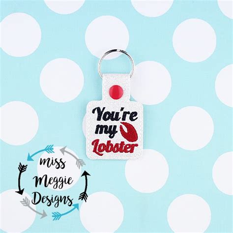 Youre My Lobster Snaptab Ith Embroidery Miss Meggie Designs