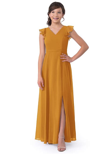 Butterscotch Azazie Claudine Jbd Junior Bridesmaid Dresses Azazie