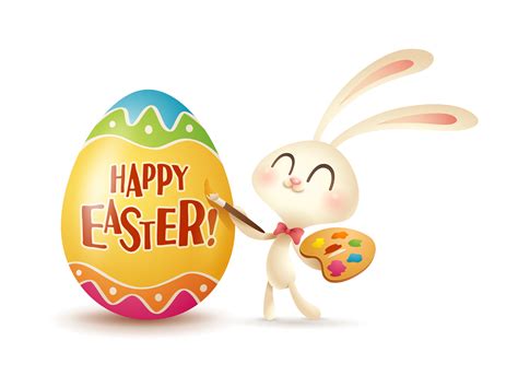 Easter Bunny Painting Egg 336973 Vector Art At Vecteezy