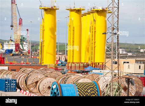 Transition Pieces And Offshore Electric Cabling For The Walney Offshore Wind Farm At The Docks