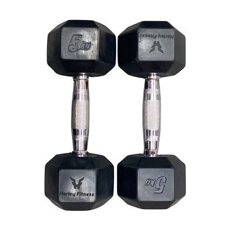 Harley Fitness Premium Rubber Coated Bouncing Hex Dumbbells 22 5 Kg Pair Buy Online At Best