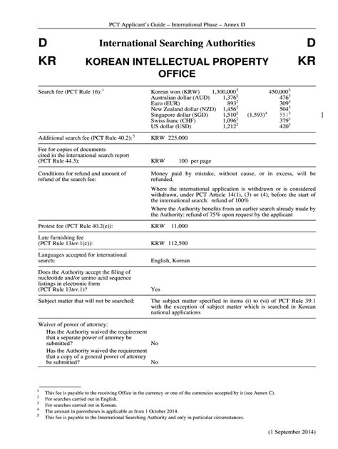 PCT Applicant S Guide International Phase Annex D WIPO Fill Out