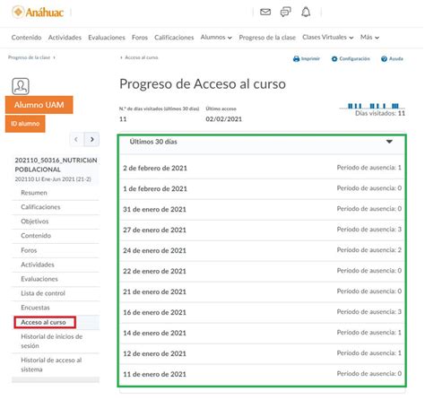 Cómo puedo saber el avance de mis alumnos en mi curso DTI Anáhuac Mayab