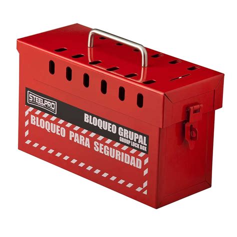 Caja De Bloqueo Grupal Roja Steelpro Kpm Safety Sac Delivery A Toda