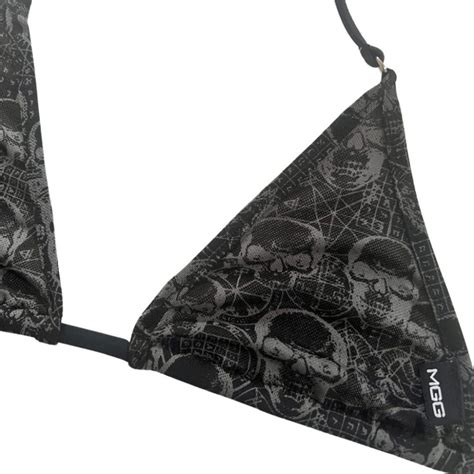 Skull Sheer Mini Bikini Top Micro Gigi
