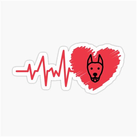 Doberman Pinscher Heartbeat Sticker For Sale By 7mindesigns Redbubble