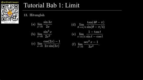 Tutorial Bab 1 Limit 13 Limit Fungsi Trigonometri Matematika