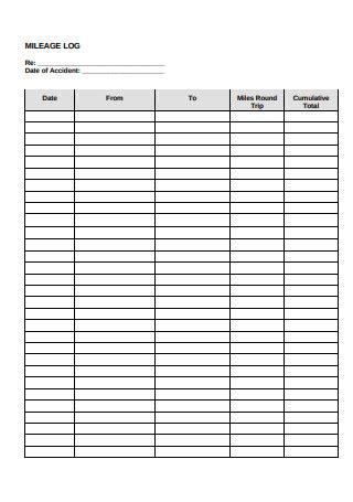 Irs Mileage Log Template Excel