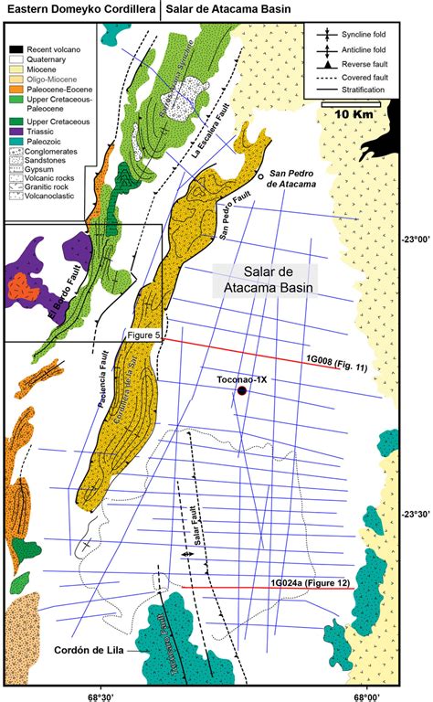 Geological map of the Salar de Atacama Basin and the easternmost part ...