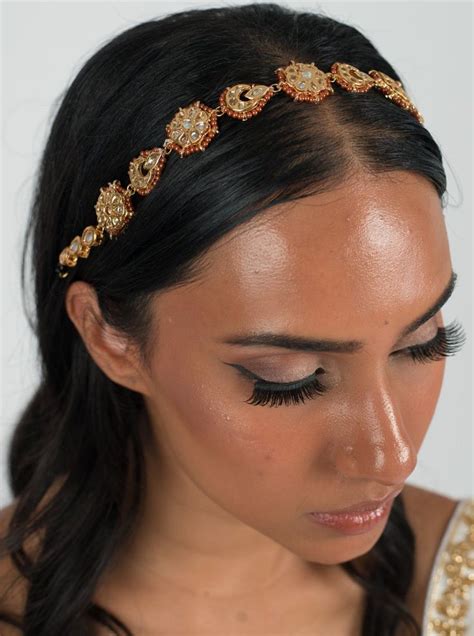 Bronze Kundan Naag Matha Patti Bride Hair Jewelry Headband Styles