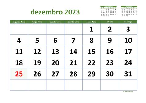 Calendário Dezembro 2023