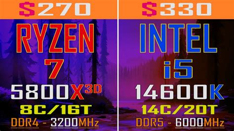 Intel I5 14600k Vs Ryzen 7 5800x3d Pc Games Test Youtube