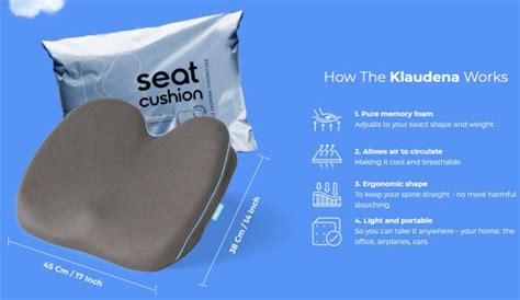 Klaudena Memory Foam Seat Cushion | See Opinions + Price