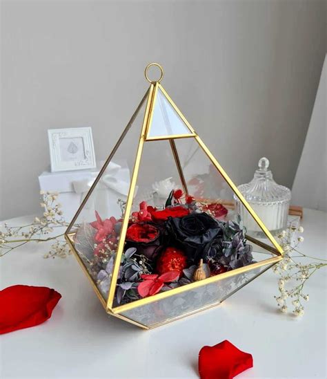 Blumen Terrarium Mystische Bl Tenpyramide Art Floral Moderne