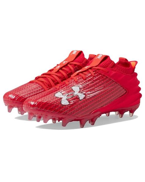 Under Armour Blur Smoke 20 Molded Cleat Football Shoe In Red For Men Lyst