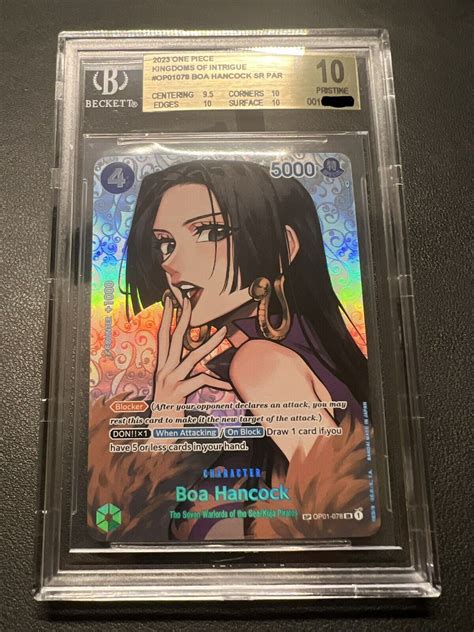 One Piece Boa Hancock Sr Sp Kingdoms Of Intrigue English Bgs 10 Pristine Ebay