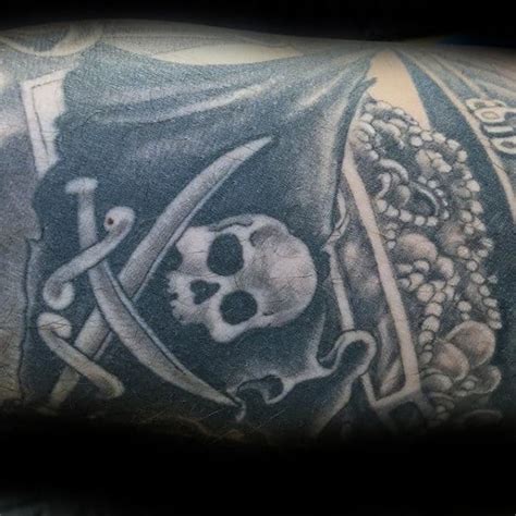 40 Pirate Flag Tattoo Designs For Men Jolly Roger Ink Ideas