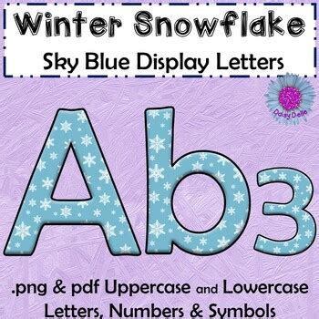 Winter Snowflake Alphabet Letters For Classroom Display Sky Blue Colour