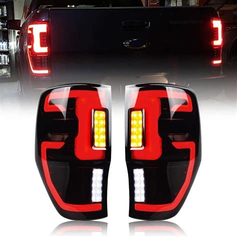 Pair For Ford Ranger Led Tail Lights Rear Lamp Assembly