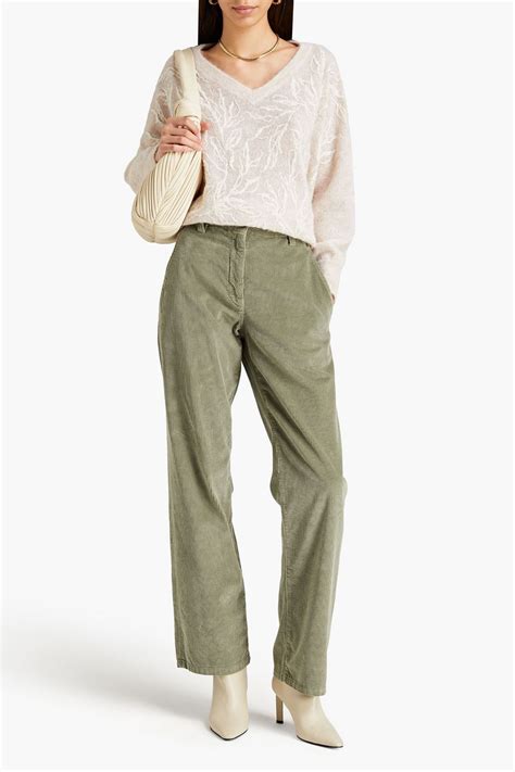 BRUNELLO CUCINELLI Cotton Corduroy Straight Leg Pants THE OUTNET