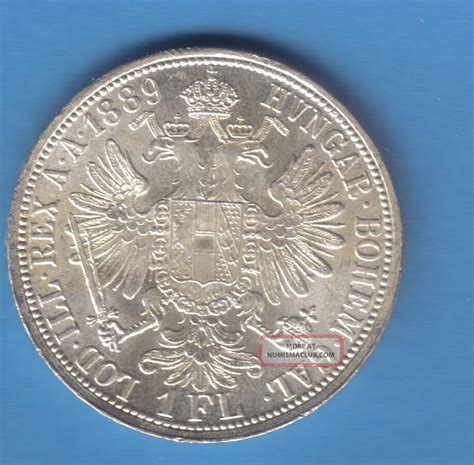 Austrian Empire Franz Josef 1st 1 Florin 1889 Silver Xf Au