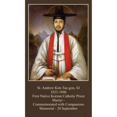 Prayer Cards, Holy Cards : Saint Andrew Kim Taegon / Korean ...