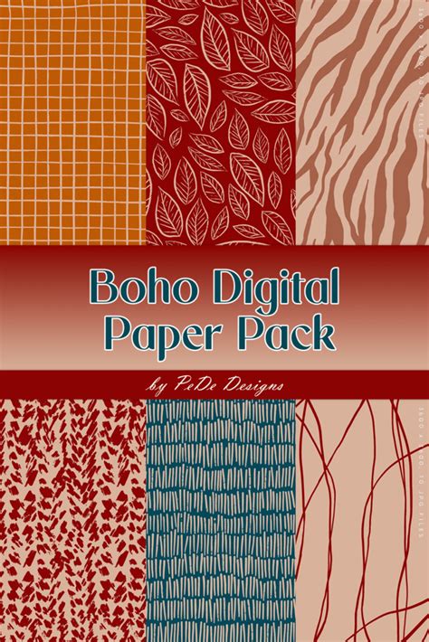 Boho Digital Paper Pack MasterBundles