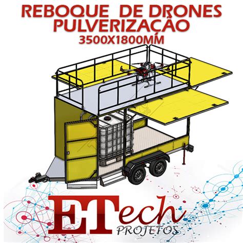 Reboque Carretinha Drones DJI AGRAS T20 T30 T40 T50 Pulverização