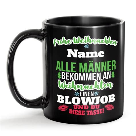 Schwarze Tasse Weihnachten Alle Männer bekommen Blowjob du Tas